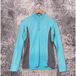 Ariat Women's Long Sleeve HeatTek Summer Sunshirt Top - Blue and Gray